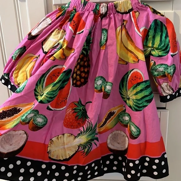 DOLCE & GABBANA FRUIT PRINT DRESS